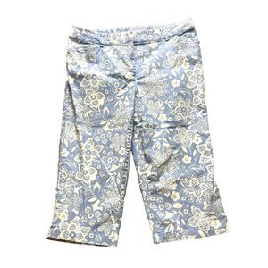 Villager by Liz Claiborne Pants Women 16 (37x18) Light Blue Stretch Capri Hippie